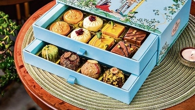 Hazelnut Besan Laddoo, Badaam Bajra Panjeeri Laddoo, Pista Pumpkin Seed Barfi, Badaam Khajur Barfi at ITC Sheraton New Delhi Hazelnut Besan Laddoo, Badaam Bajra Panjeeri Laddoo, Pista Pumpkin Seed Barfi, Badaam Khajur Barfi at ITC Sheraton New Delhi