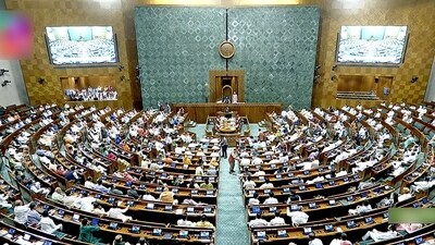 Members of Parliament voting on clauses of the Women's Reservation Bill in the Lok Sabha in New Delhi on September 20, 2023. (ANI/Sansad TV) Members of Parliament voting on clauses of the Women's Reservation Bill in the Lok Sabha in New Delhi on September 20, 2023. (ANI/Sansad TV)