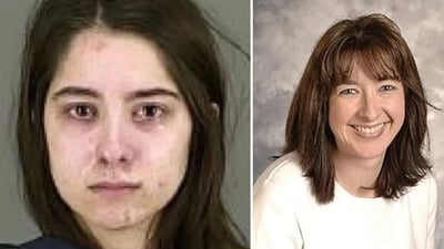 Brenda Powell, (R) a healthcare worker, was stabbed over a dozen times by her daughter Sydney Powell (L) in March 2020 (Summit County Sheriff's Office, Akron Children Hospital)