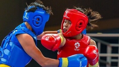 Wushu: Naorem Roshibina Devi will meet Vietnam's Thi Thu Thuy Nguyen in the Sanda (combat) 60 kg semi-final (Twitter) Wushu: Naorem Roshibina Devi will meet Vietnam's Thi Thu Thuy Nguyen in the Sanda (combat) 60 kg semi-final (Twitter)
