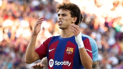 Barcelona's Joao Felix reacts during a match (REUTERS)