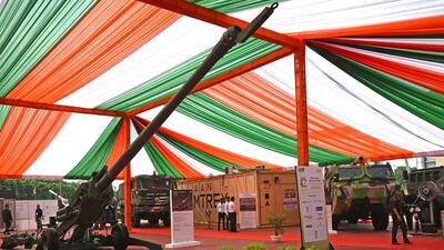 The Bharat ULH 155mm 52calibre ultra lightweight gun system is displayed at the 13th Indo-Pacific Armies Chiefs’ Conference (IPACC) on September 26. (AFP) The Bharat ULH 155mm 52calibre ultra lightweight gun system is displayed at the 13th Indo-Pacific Armies Chiefs’ Conference (IPACC) on September 26. (AFP)