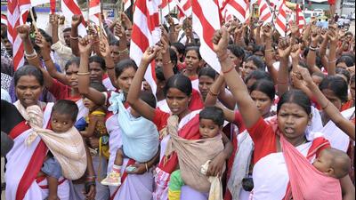 Tribals stage a protest Ranchi. In Jharkhand, 13 of the 23 districts are tribal-dominated. (HT file) Tribals stage a protest Ranchi. In Jharkhand, 13 of the 23 districts are tribal-dominated. (HT file)