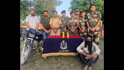 With the arrest of the accused, identified as Malkiat Singh of Daoke village, the police have also recovered 700 gm of heroin packed in two plastic bottles and a motorcycle.