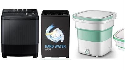 A small washer is an ideal solution for less laundry loads.