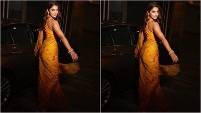 With the grace of organza and the elegance of floral embroidery, Pooja's saree is a perfect blend of glamour and style. You can style it in different ways and wear it for any occasion. Don't forget to accessorise with traditional Indian jewellery for a complete glam look. (Instagram/@hegdepooja) With the grace of organza and the elegance of floral embroidery, Pooja's saree is a perfect blend of glamour and style. You can style it in different ways and wear it for any occasion. Don't forget to accessorise with traditional Indian jewellery for a complete glam look. (Instagram/@hegdepooja)