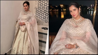 Sania Mirza attended Parineeti Chopra's wedding in a glamorous ensemble and exquisite jewellery. (Instagram/@mirzasaniar) Sania Mirza attended Parineeti Chopra's wedding in a glamorous ensemble and exquisite jewellery. (Instagram/@mirzasaniar)