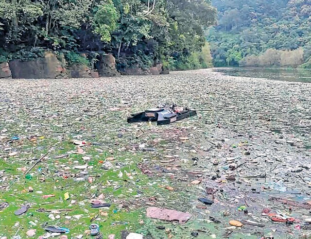 Clearbot, a robotic boat, collecting trash from the Umiam Lake in Shillong (Sourced)