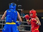 File photo of India's Naorem Roshibina Devi (in red)