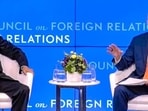 External affairs minister S Jaishankar with Ambassador Kenneth I. Juster at an event of Council for Relations in New York on Sept. 26. (PTI) External affairs minister S Jaishankar with Ambassador Kenneth I. Juster at an event of Council for Relations in New York on Sept. 26. (PTI)