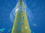 This handout illustration released by U.S. National Science Foundation on September 27, 2023, shows an anti-matter gravity experiment ALPHA-g at an undisclosed location. For the first time, scientists have observed antimatter particles -- the mysteriously absent twins of the visible matter all around us -- falling downwards due to the effect of gravity,(AFP)