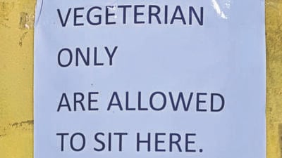 Row erupts on IIT-B campus over vegetarian-only exclusive tables Row erupts on IIT-B campus over vegetarian-only exclusive tables
