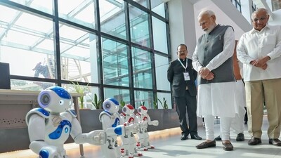 "When Vibrant Gujarat was started, there were no big hotels in Gujarat where foreign guests could stay. Even govt guesthouses used to get full and we used even University guesthouses..." PM Modi said.&nbsp; (ANI)