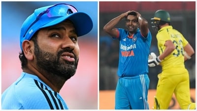 Rohit's Team India played the 3rd ODI against Australia without Ashwin in Rajkot (AFP-PTI) Rohit's Team India played the 3rd ODI against Australia without Ashwin in Rajkot (AFP-PTI)