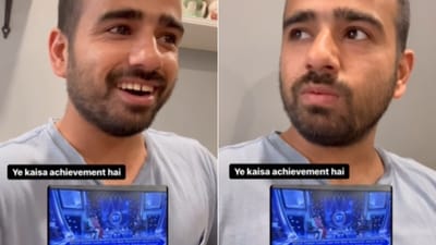 Snapshot of Gaurav Kapoor reacting to his name appearing in KBC. (Instagram/@GauravKapoor) Snapshot of Gaurav Kapoor reacting to his name appearing in KBC. (Instagram/@GauravKapoor)