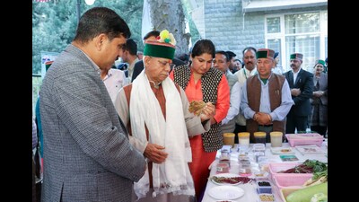 Himachal Pradesh Governor Shiv Pratap Shukla participates in the 'Kisan Mela', at the Dr Yashwant Singh Parmar Horticulture and Forestry University Agricultural Science Centre, Nauni, Sharbo, at Kalpa, in Kinnaur on Wednesday. He reviewed the works of various centrally sponsored schemes in the vibrant villages along the China border. (ANI) Himachal Pradesh Governor Shiv Pratap Shukla participates in the 'Kisan Mela', at the Dr Yashwant Singh Parmar Horticulture and Forestry University Agricultural Science Centre, Nauni, Sharbo, at Kalpa, in Kinnaur on Wednesday. He reviewed the works of various centrally sponsored schemes in the vibrant villages along the China border. (ANI)