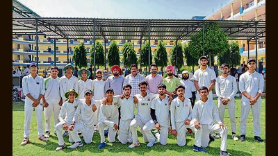 Members of the PAU Zone cricket team after their victory in Ludhiana. (ht photo)