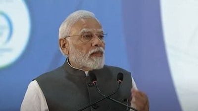 PM Modi speaking at the 20 years' celebration of Vibrant Gujarat Global Summit on Wednesday.