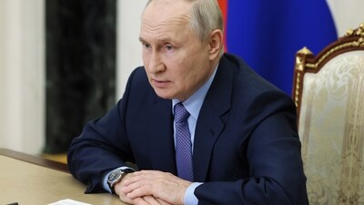 Russian President Vladimir Putin attends a cabinet meeting via videoconference in Moscow, Russia. (AP) Russian President Vladimir Putin attends a cabinet meeting via videoconference in Moscow, Russia. (AP)