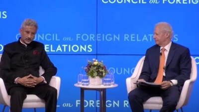 External affairs minister S Jaishankar at a discussion at the Council on foreign Relations in New York.