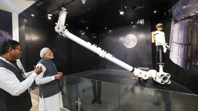 “The Robotics Gallery Showcases DRDO Robots, Microbots, an Agriculture Robot, Medical Robots, Space Robot and more. Through these engaging exhibits, the transformative power of robotics in healthcare, manufacturing and everyday life is clearly visible,” PM Modi wrote on X, formerly known as Twitter. (Twitter/@narendramodi) “The Robotics Gallery Showcases DRDO Robots, Microbots, an Agriculture Robot, Medical Robots, Space Robot and more. Through these engaging exhibits, the transformative power of robotics in healthcare, manufacturing and everyday life is clearly visible,” PM Modi wrote on X, formerly known as Twitter. (Twitter/@narendramodi)