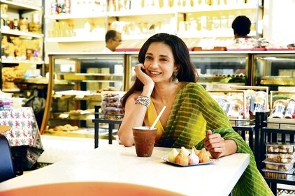 Ira Dubey confesses her love for Delhi food as she relishes lassi and modaks at Bengali Sweet House & Pastry Shop at Bengali Market in Mandi House. (Manoj Verma/HT) Ira Dubey confesses her love for Delhi food as she relishes lassi and modaks at Bengali Sweet House & Pastry Shop at Bengali Market in Mandi House. (Manoj Verma/HT)