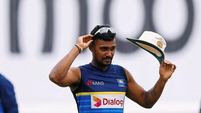 Sri Lanka's Danushka Gunathilaka before a cricket match in 2018 (REUTERS)