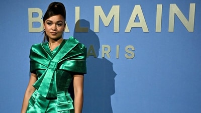 US actress and model Madison Bailey poses during a photocall ahead of the Balmain show as part of the Paris Fashion Week Womenswear Spring/Summer 2024, in Paris on September 27, 2023. (Photo by JULIEN DE ROSA / AFP) US actress and model Madison Bailey poses during a photocall ahead of the Balmain show as part of the Paris Fashion Week Womenswear Spring/Summer 2024, in Paris on September 27, 2023. (Photo by JULIEN DE ROSA / AFP)