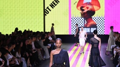 A model presents a creation for Christian Dior during a show as part of the Paris Fashion Week Womenswear Spring/Summer 2024 in Paris on September 26, 2023. (Photo by Bertrand GUAY / AFP) A model presents a creation for Christian Dior during a show as part of the Paris Fashion Week Womenswear Spring/Summer 2024 in Paris on September 26, 2023. (Photo by Bertrand GUAY / AFP)