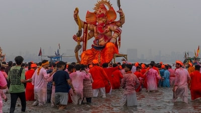 The festival is a celebration of the birth of Ganesha, the Hindu god of wisdom, prosperity and good fortune. (AP) The festival is a celebration of the birth of Ganesha, the Hindu god of wisdom, prosperity and good fortune. (AP)