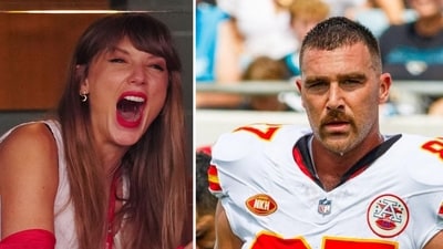 Taylor Swift was perhaps the most excited member of the audience as Travis Kelce got on board for his first touchdown (Photo by Jason Hanna / GETTY IMAGES NORTH AMERICA / Getty Images via AFP, killatrav/Instagram) Taylor Swift was perhaps the most excited member of the audience as Travis Kelce got on board for his first touchdown (Photo by Jason Hanna / GETTY IMAGES NORTH AMERICA / Getty Images via AFP, killatrav/Instagram)