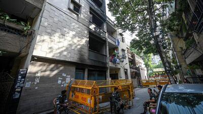 The building where the fire broke out on Wednesday. (Sanchit Khanna/ HT Photo) The building where the fire broke out on Wednesday. (Sanchit Khanna/ HT Photo)
