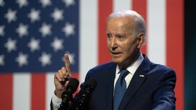 US President Joe Biden gives a speech at the Tempe Center for the Arts on September 28, 2023 in Tempe, Arizona. (Getty Images via AFP) US President Joe Biden gives a speech at the Tempe Center for the Arts on September 28, 2023 in Tempe, Arizona. (Getty Images via AFP)