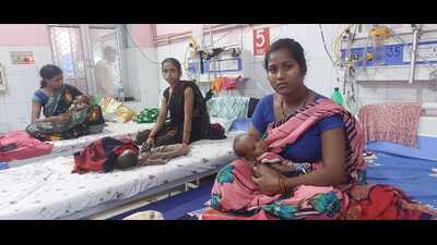 Women with their infants at the NRC (Nutrition Rehabilitation Centre) in Sitapur. (HT Photo) Women with their infants at the NRC (Nutrition Rehabilitation Centre) in Sitapur. (HT Photo)