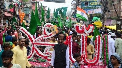 Eid-Milad-un-Nabi procession. (Anil Maurya/HT Photo/Representational)