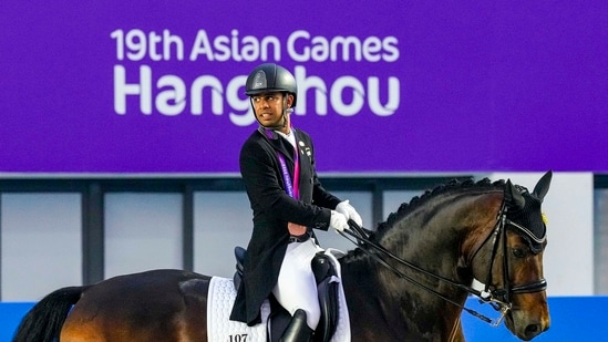 Anush Agarwalla won bronze in equestrian's dressage individual intermediate I freestyle event(PTI)