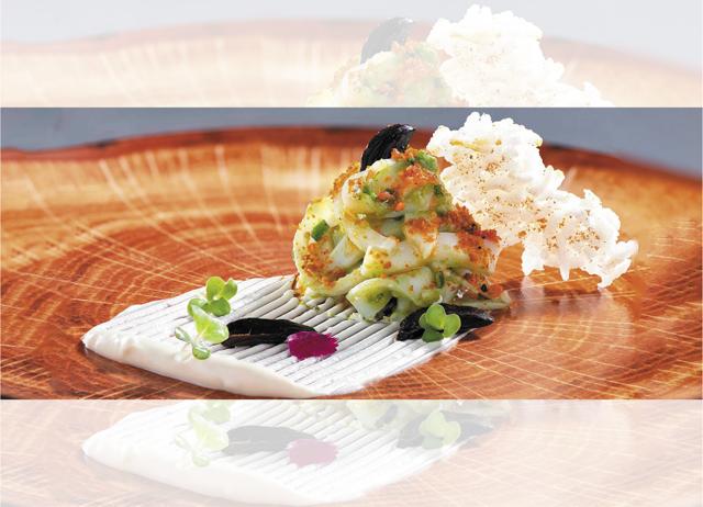 Avartana offers modern South Indian dishes such as the cuttle fish with black garlic, coconut and cauliflower (top). Avartana offers modern South Indian dishes such as the cuttle fish with black garlic, coconut and cauliflower (top).