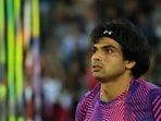  India's Neeraj Chopra during the men's javelin throw 