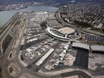 Aerial view of the LaGuardia airport in New York. Aerial view of the LaGuardia airport in New York.