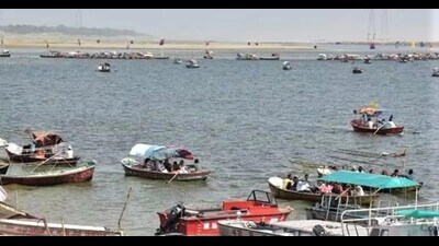A view of Sangam on the banks of which Mahakumbh-2025 will be organised. (HT file)