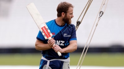 New Zealand skipper Kane Williamson during practice (Reuters)