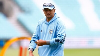 India's head coach Rahul Dravid during a practice session. (Reuters)