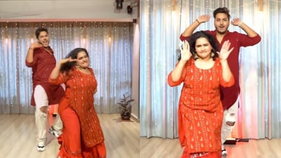 Snapshot of the duo performing to What Jhumka. (Instagram/@Harsh Kumar)