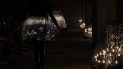 A model walks on the runway of the Undercover show during the Paris Fashion Week Womenswear Spring/Summer 2024 in Paris. The innovative 2024 Spring - Summer Women's Collection was titled "Deep Mist" by Undercover. (Photo by Bertrand GUAY / AFP) A model walks on the runway of the Undercover show during the Paris Fashion Week Womenswear Spring/Summer 2024 in Paris. The innovative 2024 Spring - Summer Women's Collection was titled "Deep Mist" by Undercover. (Photo by Bertrand GUAY / AFP)