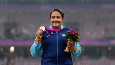 Kiran Baliyan won the India's first athletics medal at the Asian Games this year. She won bronze in women's shot put.&nbsp; (PTI)