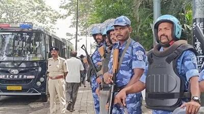 Police personnel deployed during bandh in Bengaluru. (HT photo) Police personnel deployed during bandh in Bengaluru. (HT photo)