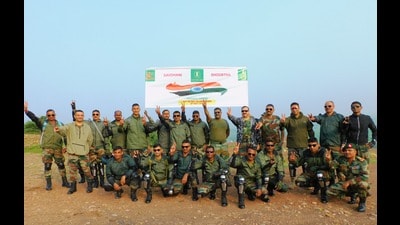 The team of Territorial Army that took out the motor bike rally. (HT) The team of Territorial Army that took out the motor bike rally. (HT)