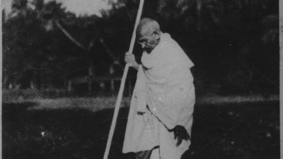 Mahatma Gandhi in Noakhali, Assam, during the Partition riots of 1947. (HT file photo) Mahatma Gandhi in Noakhali, Assam, during the Partition riots of 1947. (HT file photo)