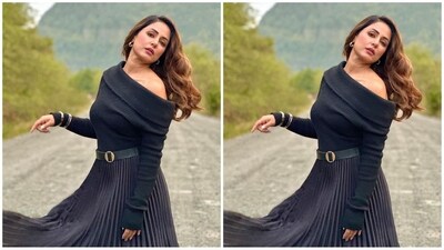Her pictures quickly went viral on social media, garnering over 100k likes and several comments from her adoring fans who couldn't stop gushing over her look. (Instagram/@realhinakhan) Her pictures quickly went viral on social media, garnering over 100k likes and several comments from her adoring fans who couldn't stop gushing over her look. (Instagram/@realhinakhan)