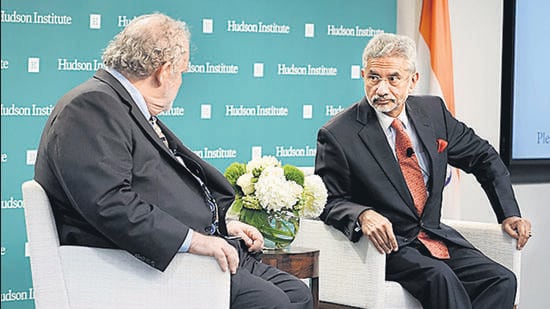 External affairs minister S Jaishankar during the interactive session at Hudson Institute on Friday. (ANI)
